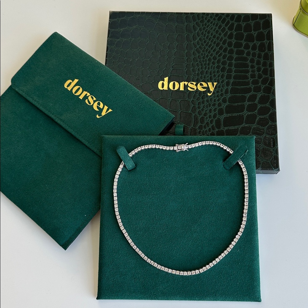DORSEY MOSS RIVIÈRE NECKLACE IN 3MM LAB WHITE SAPPHIRE